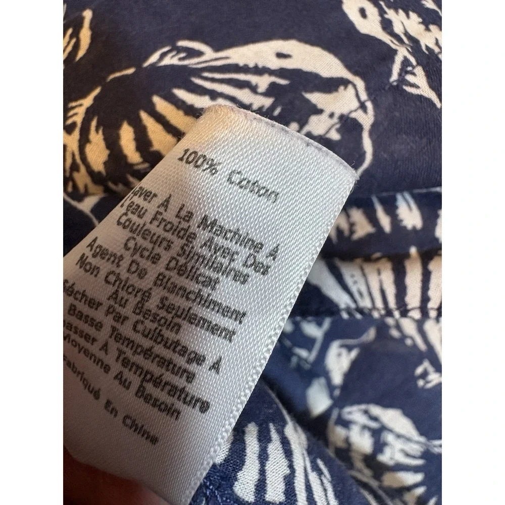 Talbots Seashell Swimsuit Cover Blue White Small Resort Beach Pool Summer